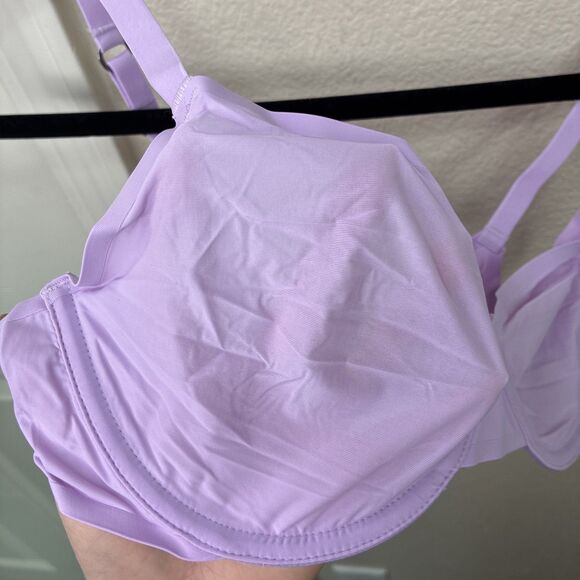 Smoothez by Aerie Bra Beige Full Coverage Unlined Underwire 36C  Purple New - Picture 2 of 7